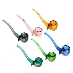 Glazen sherlock handpijp van Diamond Gold 17 cm