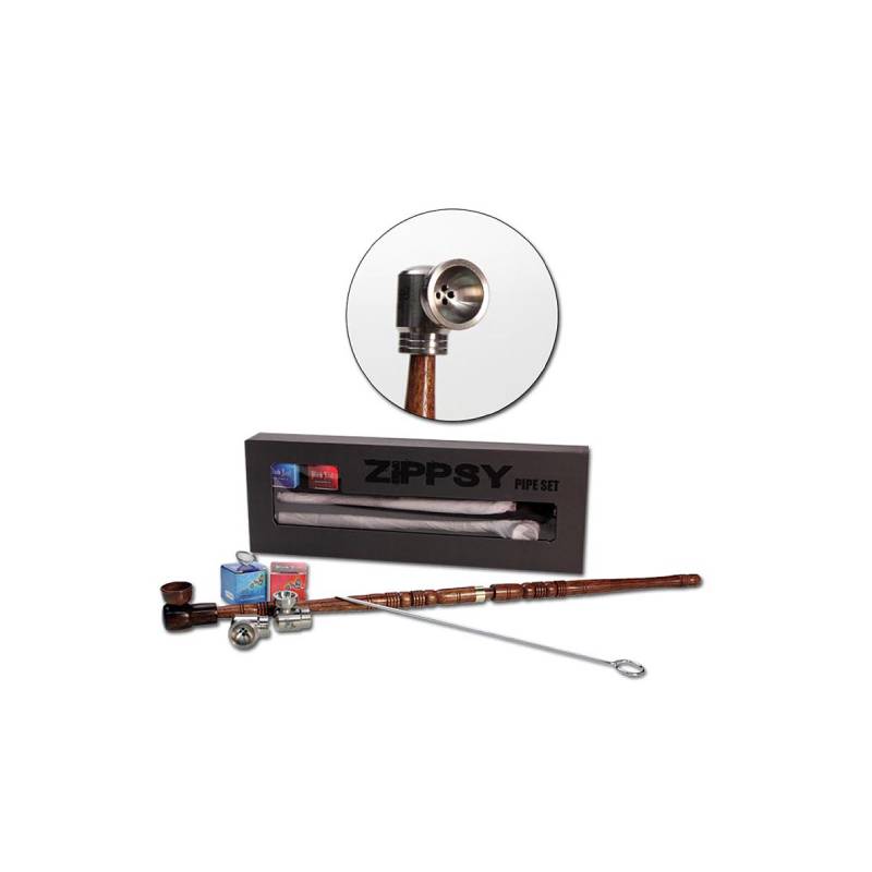 Zippsy pijp set van rozenhout met twee metalen bowls