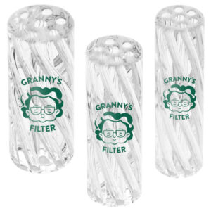 - Vortex glazen filtertips van Granny’s Weed in drie maten: 8, 10 en 12 mm